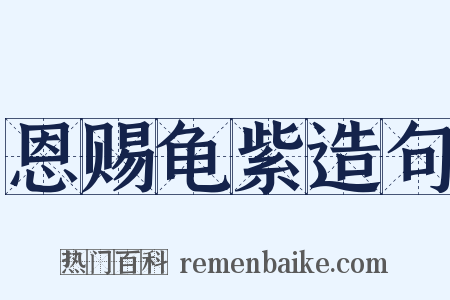 恩赐龟紫造句是什么意思的图片